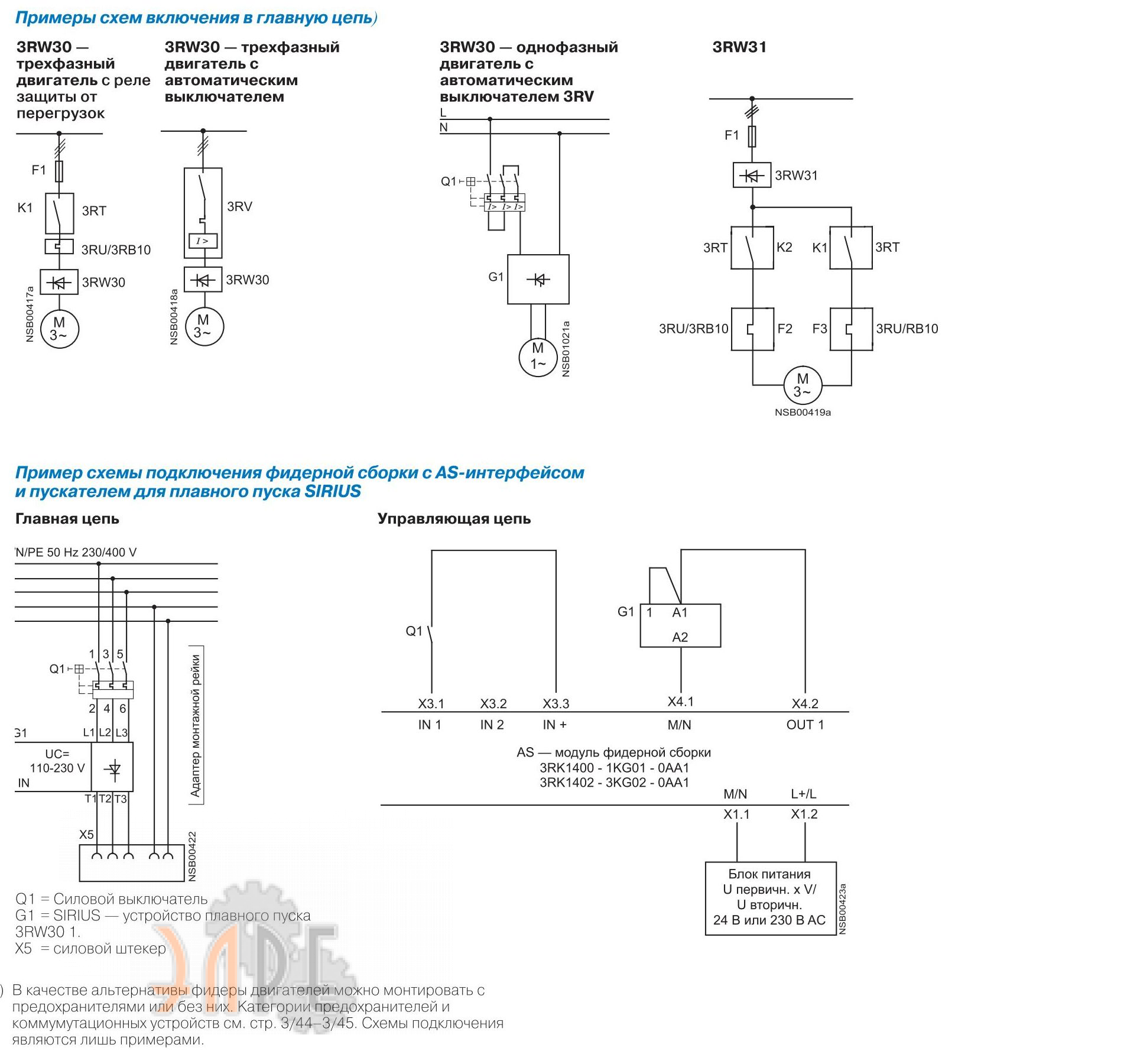 Инструкция устройство плавного пуска Siemens Sirius 3RW3125-1CB14. Поставки  УПП Sirius 3RW3125-1CB14 для насоса.